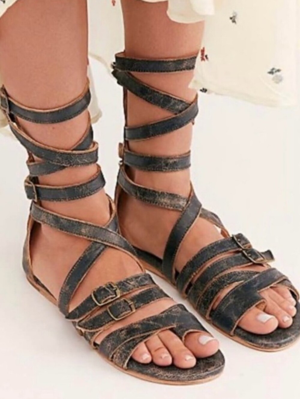 Bed Stu For Free People Distressed Leather Gladiator Sandals Shoes